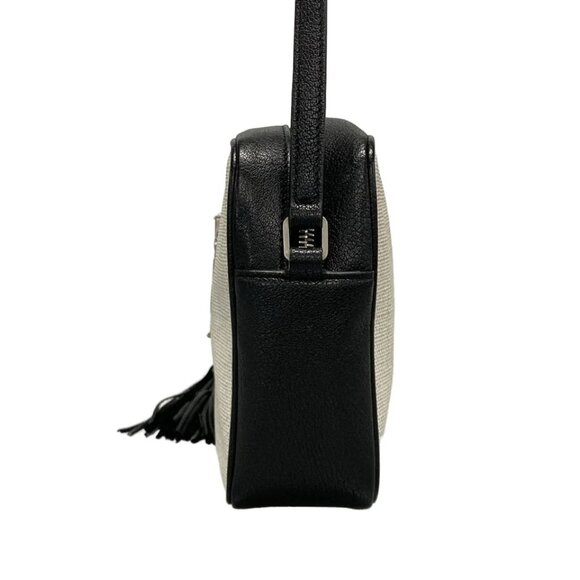 SAINT LAURENT PARIS Lou Camera Bag Cream Black Coated Canvas Leather 838-072125 - Picture 3 of 14